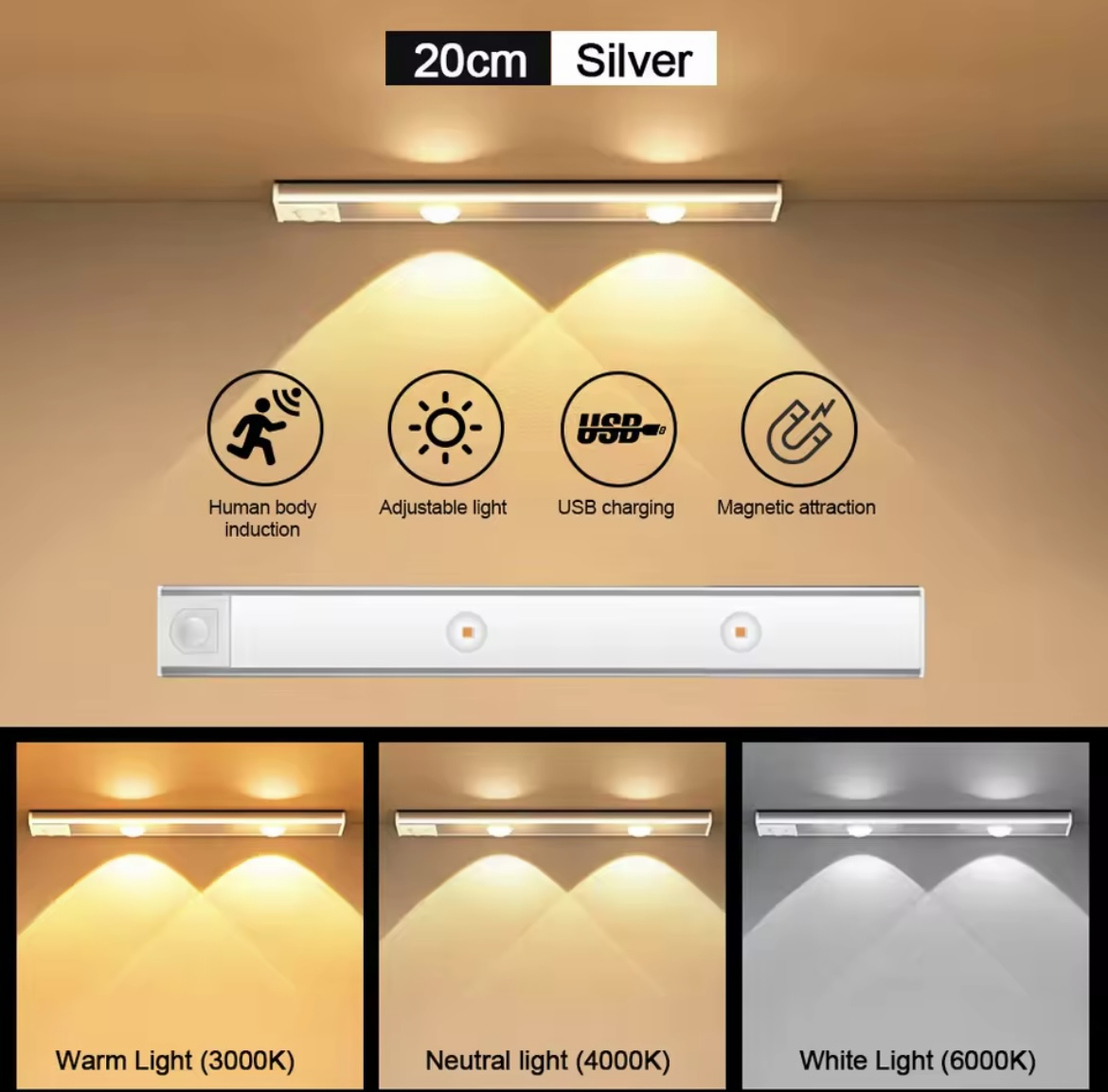 luz led con sensor