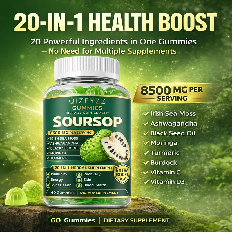 summervibes Gomitas de Guanábana Complejo Herbal 20 en 1 | Musgo de Ma